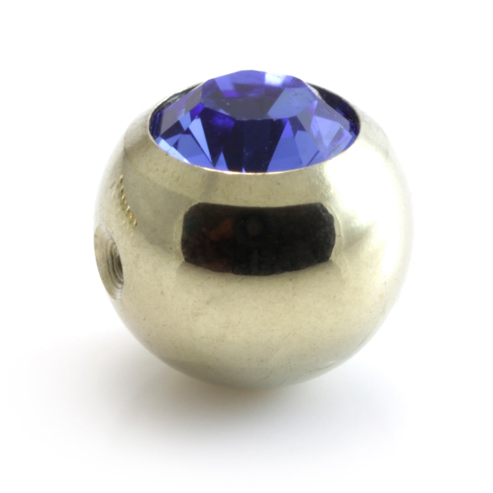 Zircon Gold Steel Clip In Gem Ball