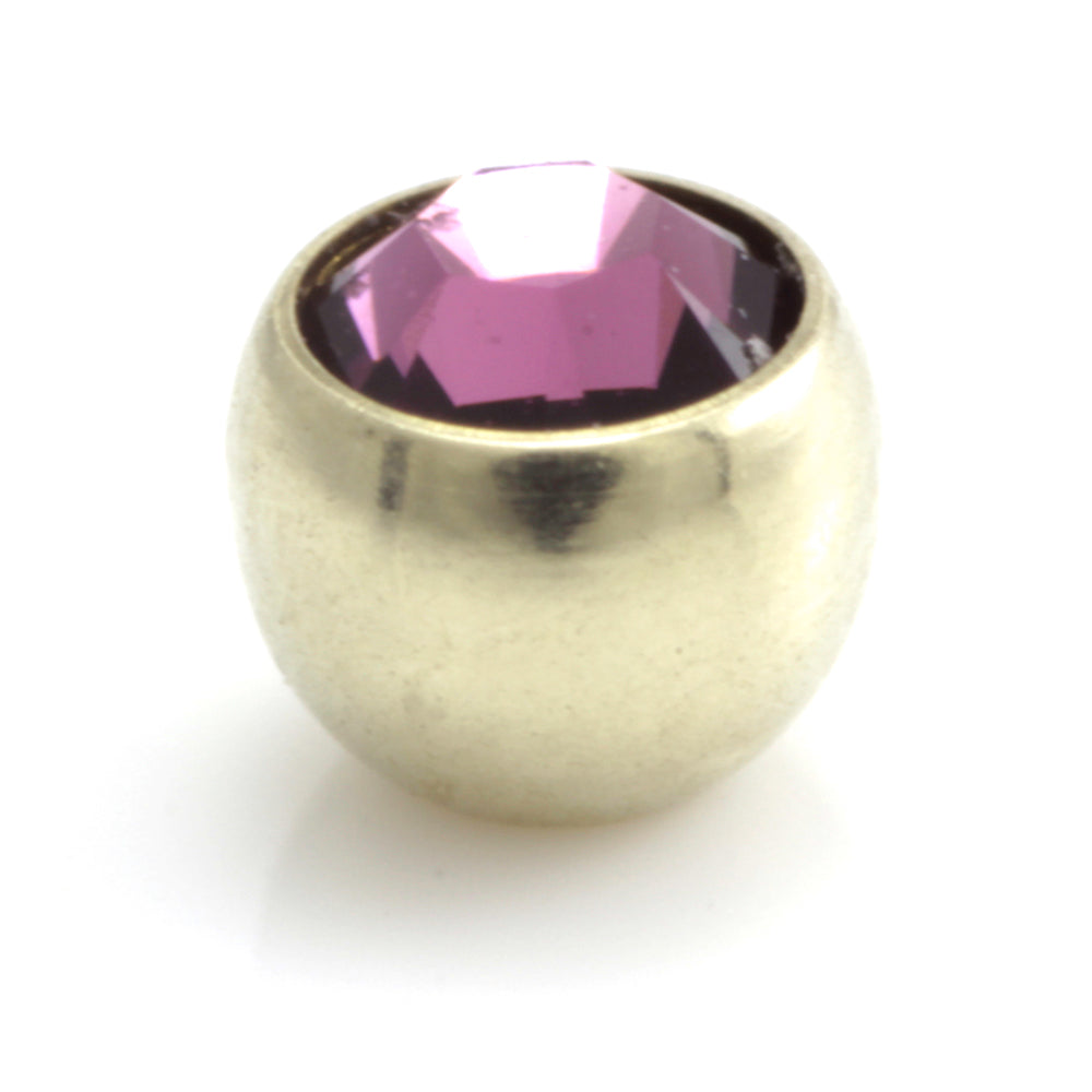Zircon PVD Gold Ti Micro Gem Ball