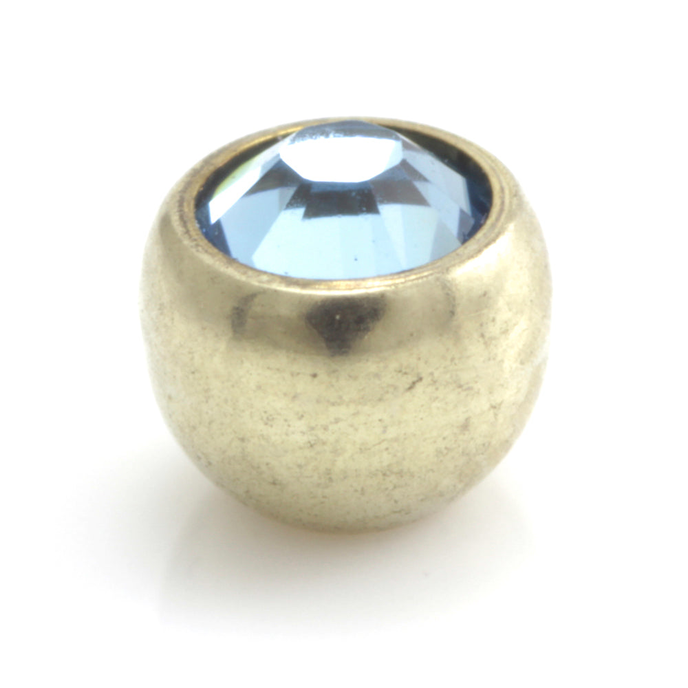 Zircon PVD Gold Ti Micro Gem Ball