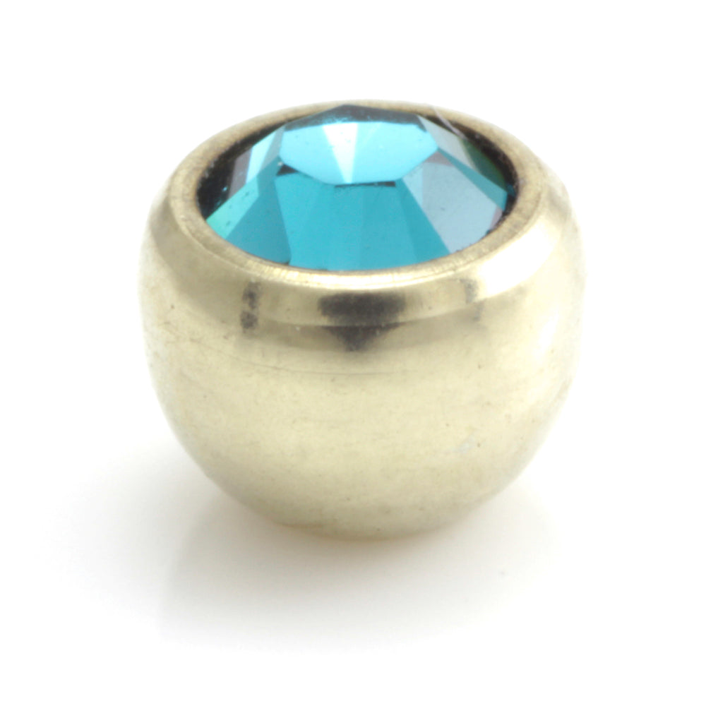 Zircon PVD Gold Ti Micro Gem Ball