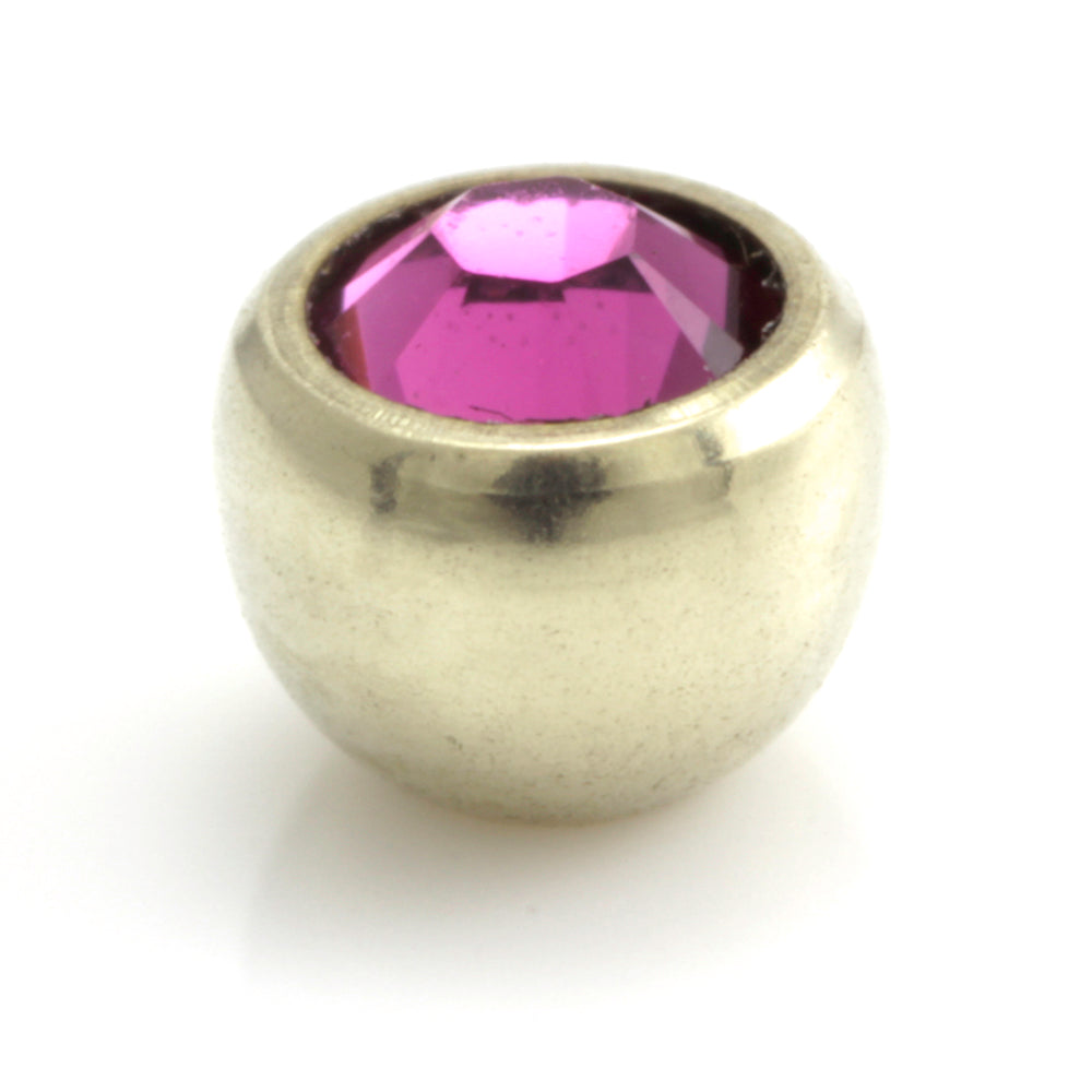 Zircon PVD Gold Ti Micro Gem Ball