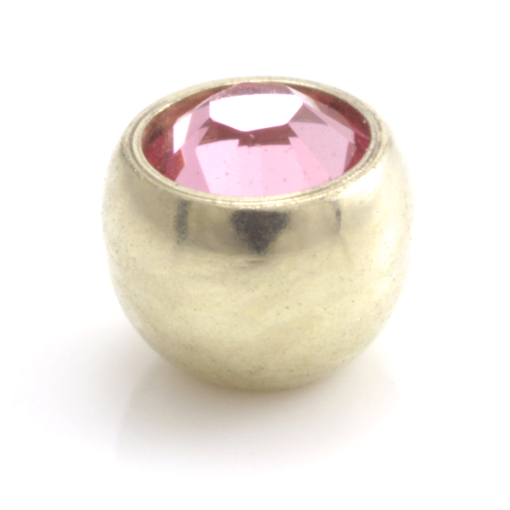 Zircon PVD Gold Ti Micro Gem Ball