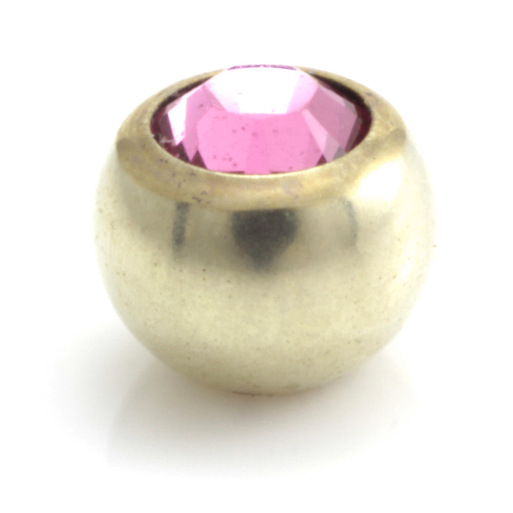 Zircon PVD Gold Ti Micro Gem Ball