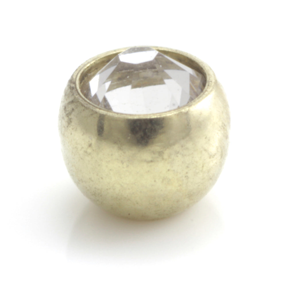 Zircon PVD Gold Ti Micro Gem Ball