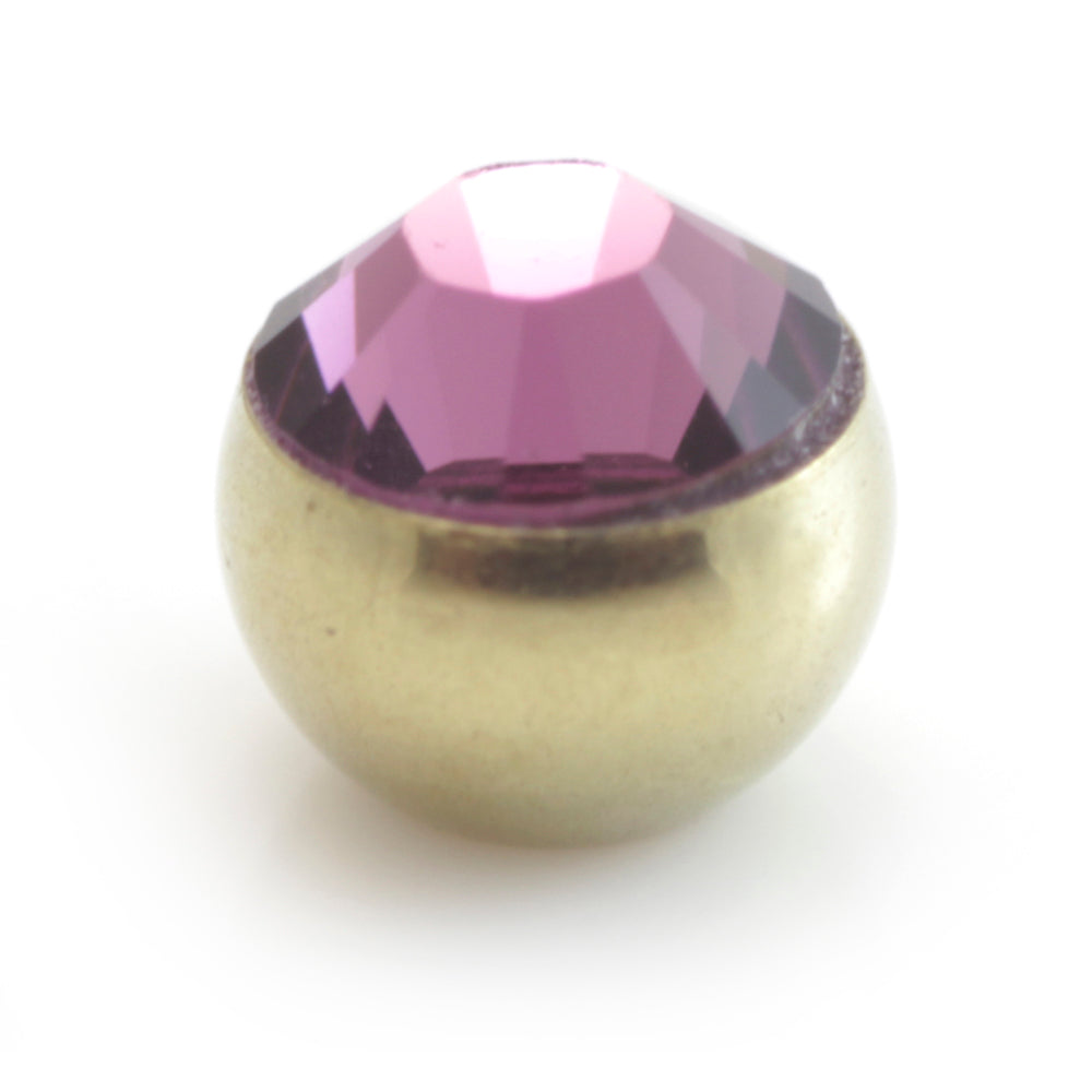 Zircon Gold Steel Micro Gem Ball