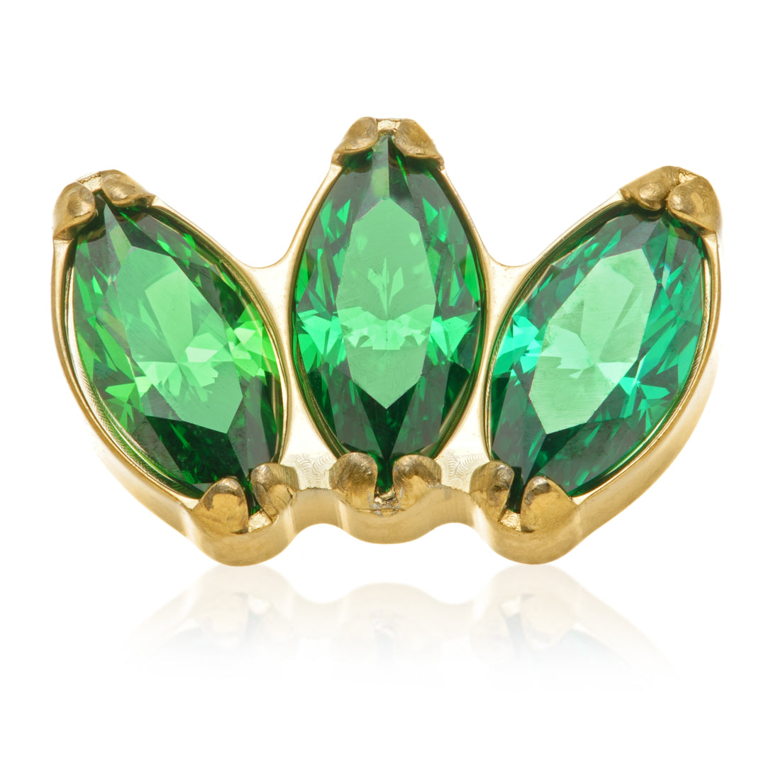 Zircon Gold Ti Internal Triple Gem Marquise Attachment