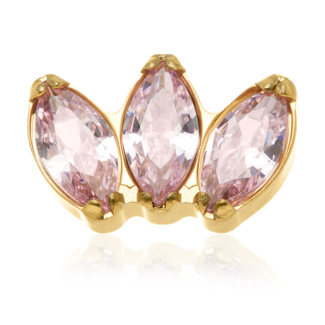 Zircon Gold Ti Internal Triple Gem Marquise Attachment