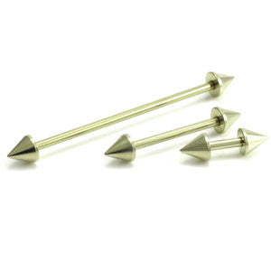 Zircon PVD Gold on Steel Cone Barbell