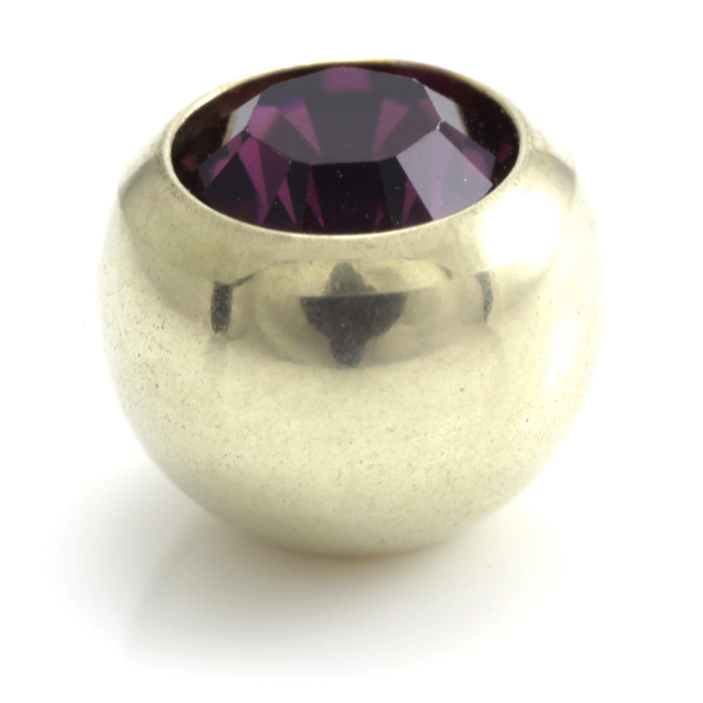 Zircon PVD Gold Ti Gem Ball