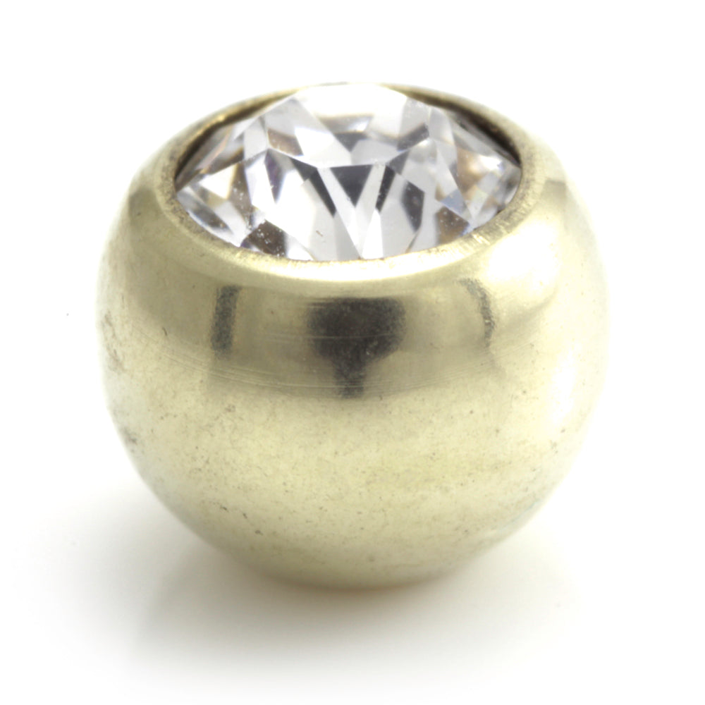 Zircon PVD Gold Ti Gem Ball