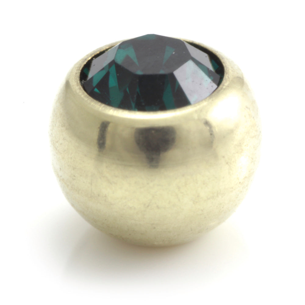 Zircon PVD Gold Ti Micro Gem Ball