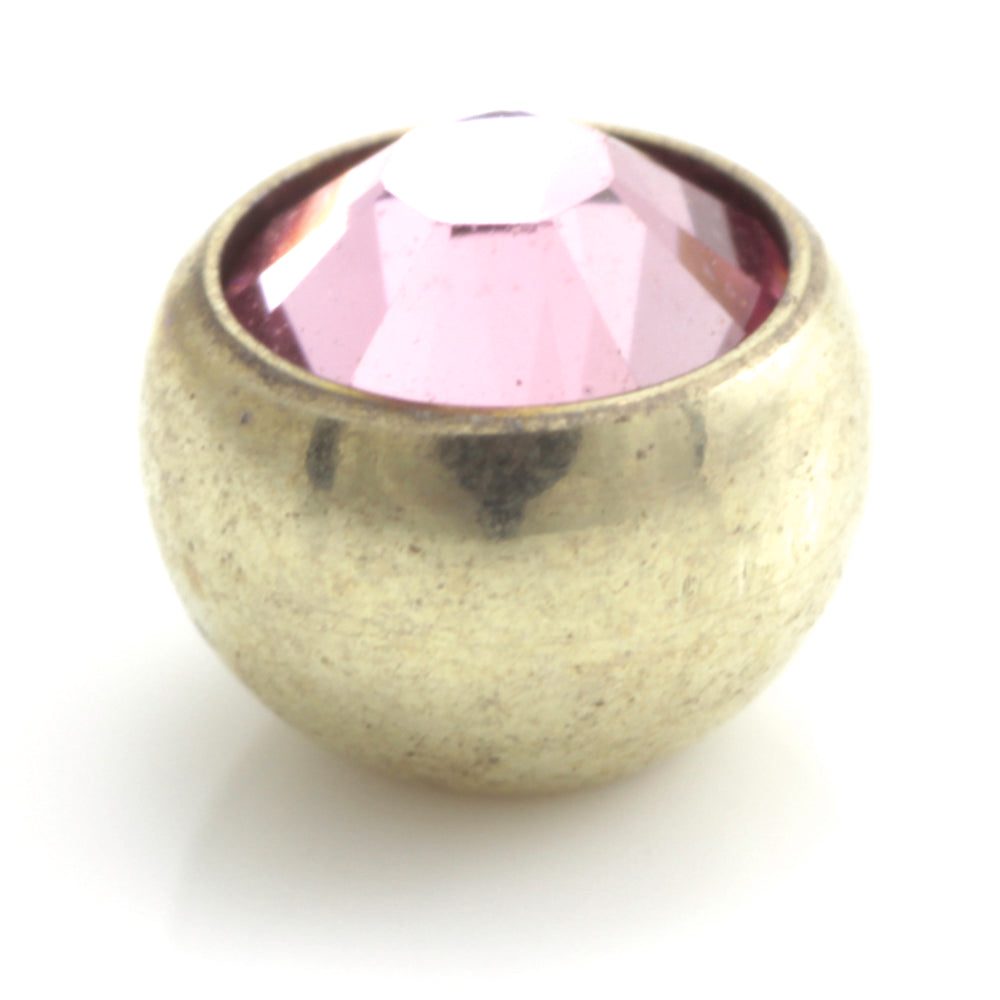 Zircon PVD Gold Ti Gem Ball