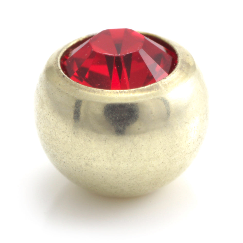 Zircon PVD Gold Ti Gem Ball