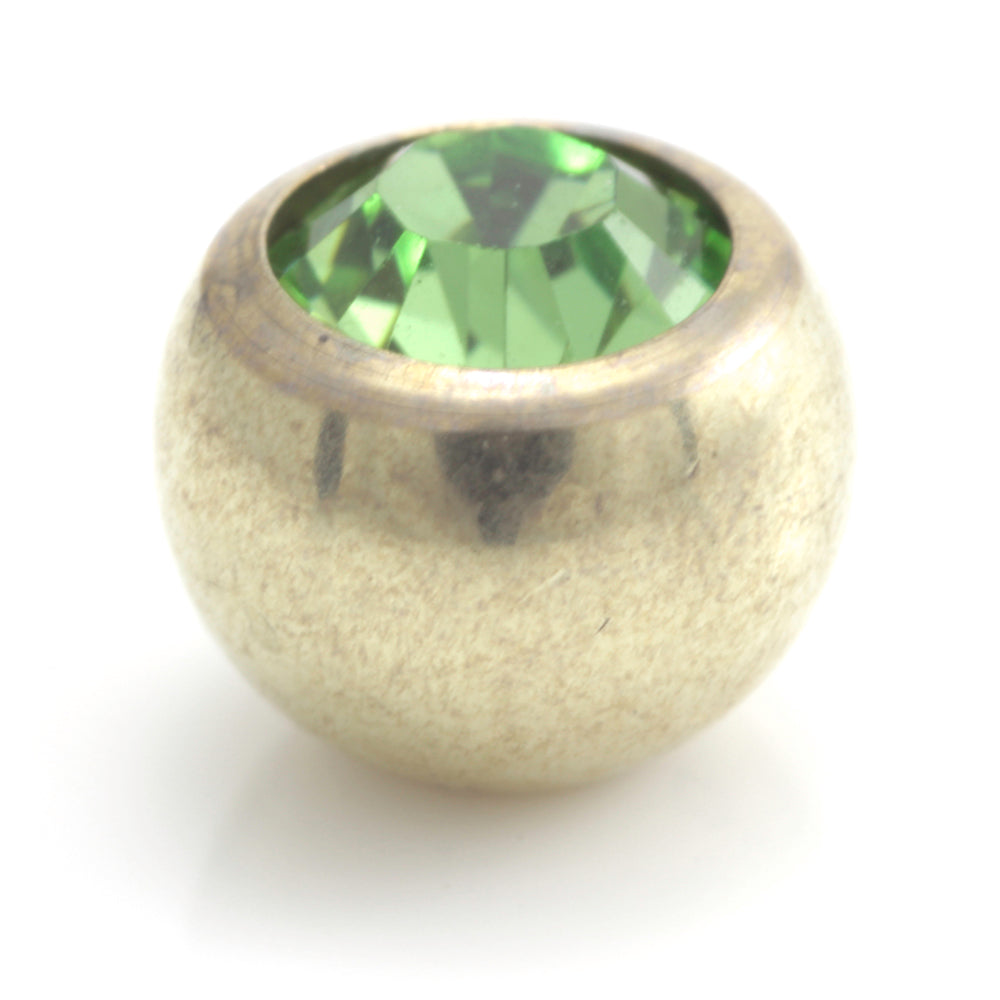 Zircon PVD Gold Ti Gem Ball