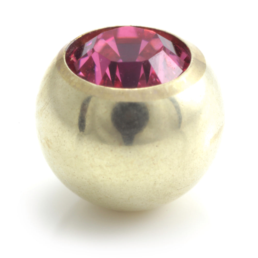 Zircon PVD Gold Ti Gem Ball