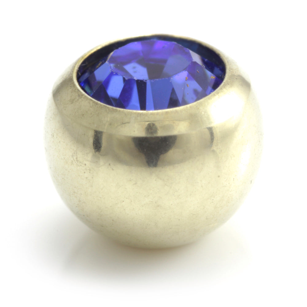 Zircon PVD Gold Ti Gem Ball