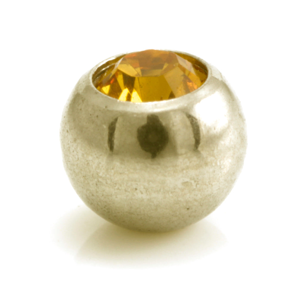 Zircon PVD Gold Ti Gem Ball