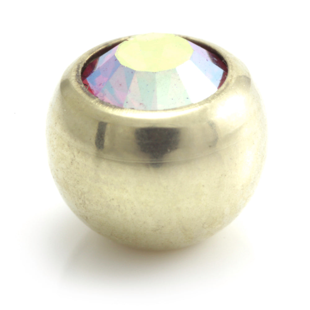 Zircon PVD Gold Ti Gem Ball