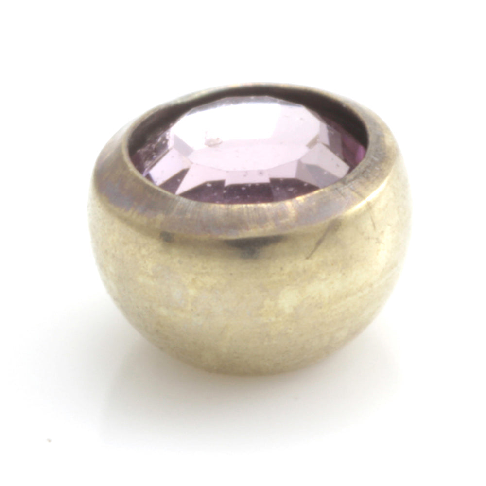 Zircon PVD Gold Ti Micro Gem Ball