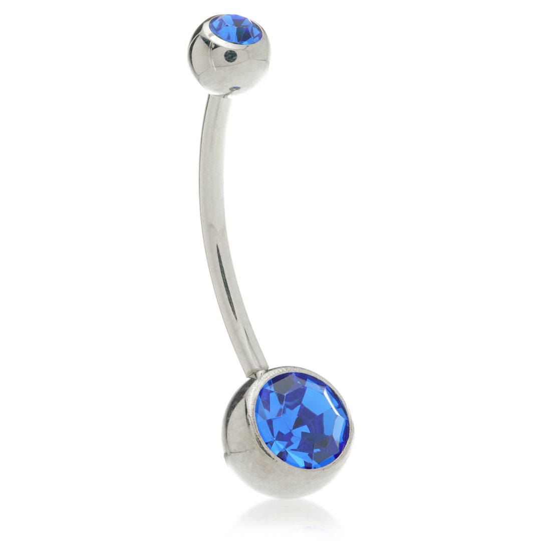 Discounted Titanium External Thread Double Jewelled Navel