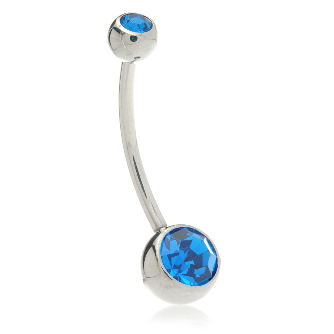 Discounted Titanium External Thread Double Jewelled Navel