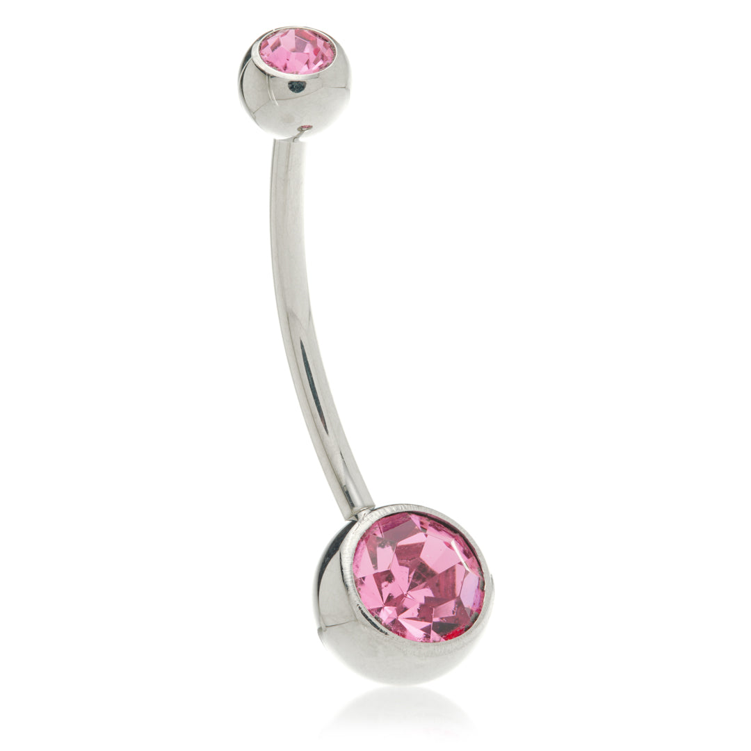 Discounted Titanium External Thread Double Jewelled Navel