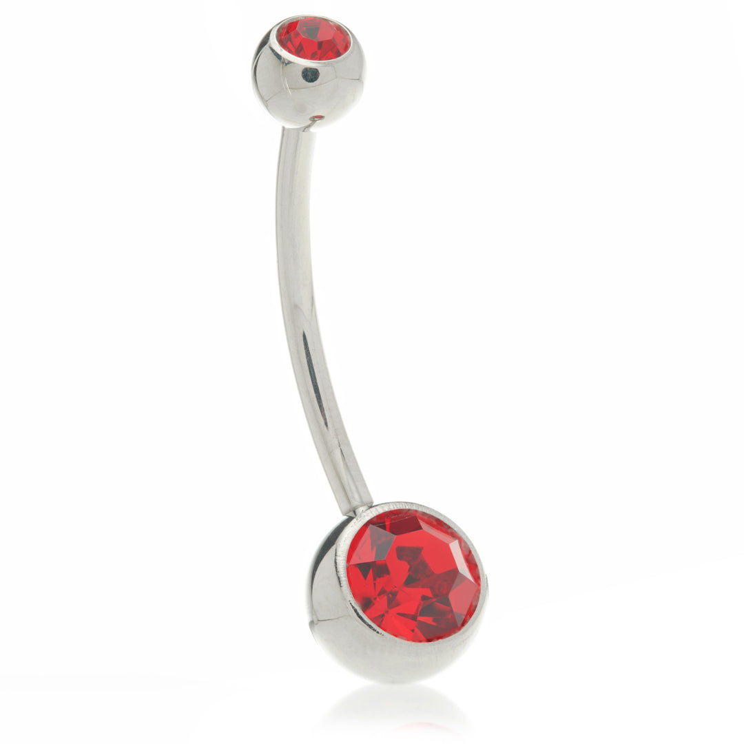 Discounted Titanium External Thread Double Jewelled Navel