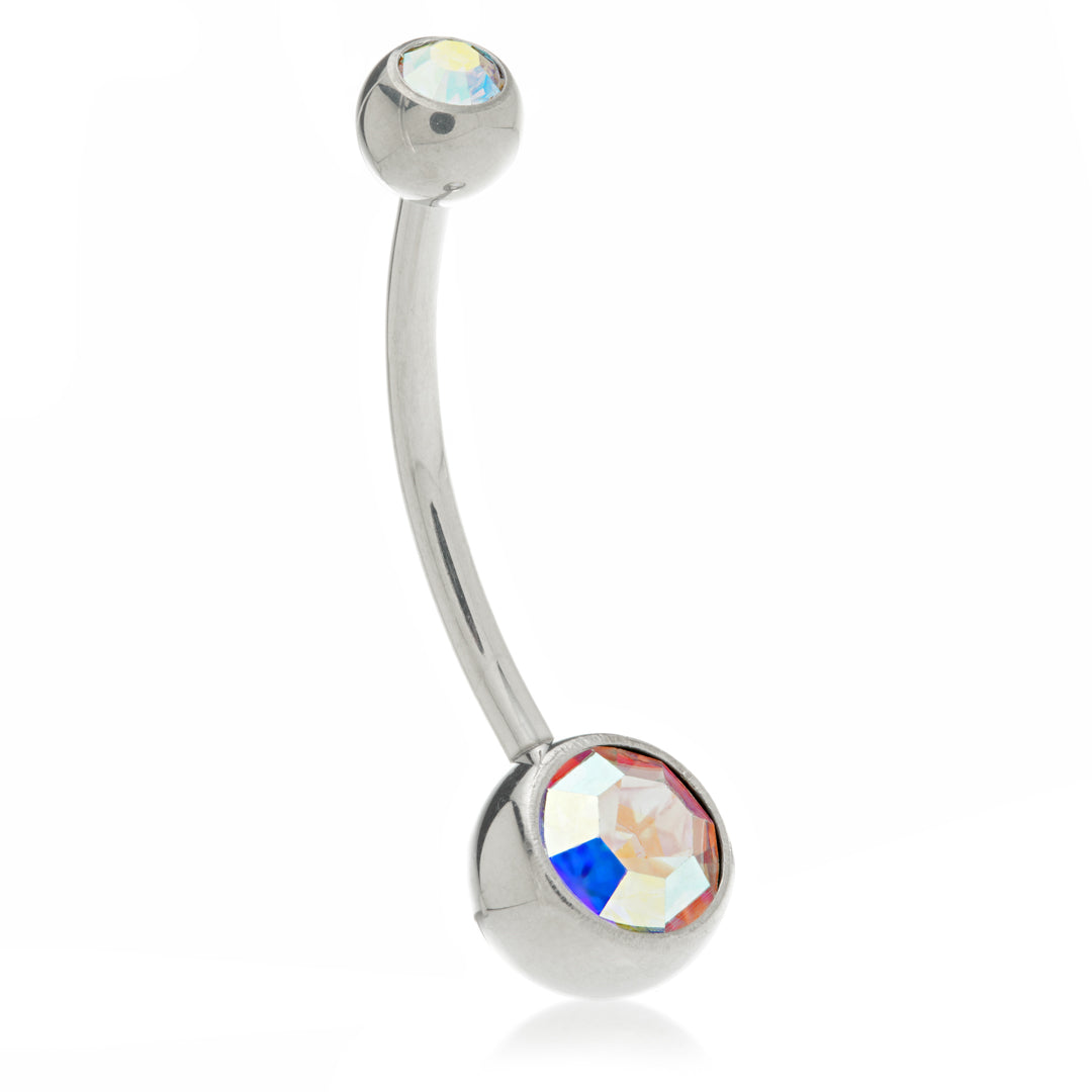 Discounted Titanium External Thread Double Jewelled Navel