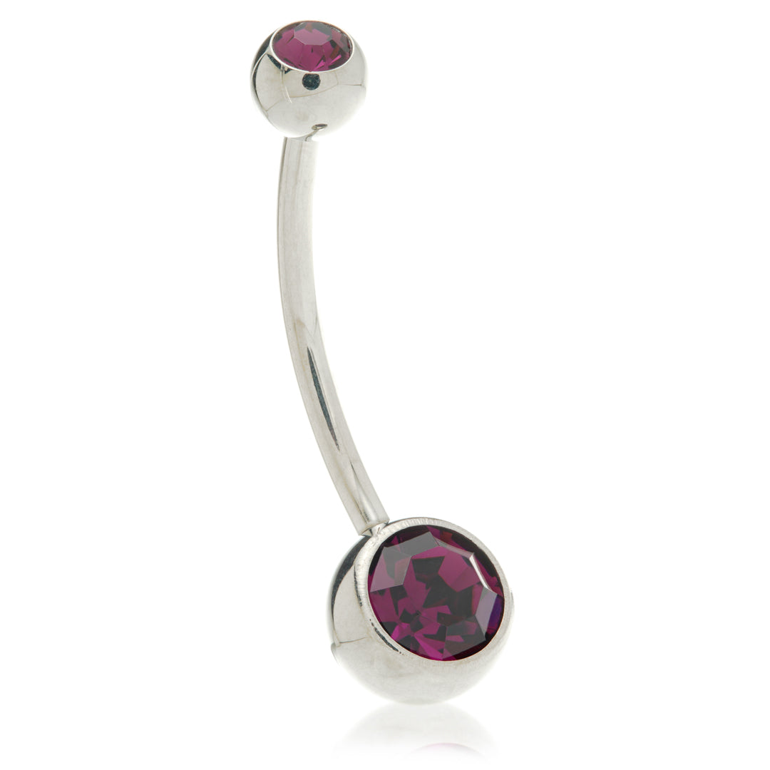 Discounted Titanium External Thread Double Jewelled Navel