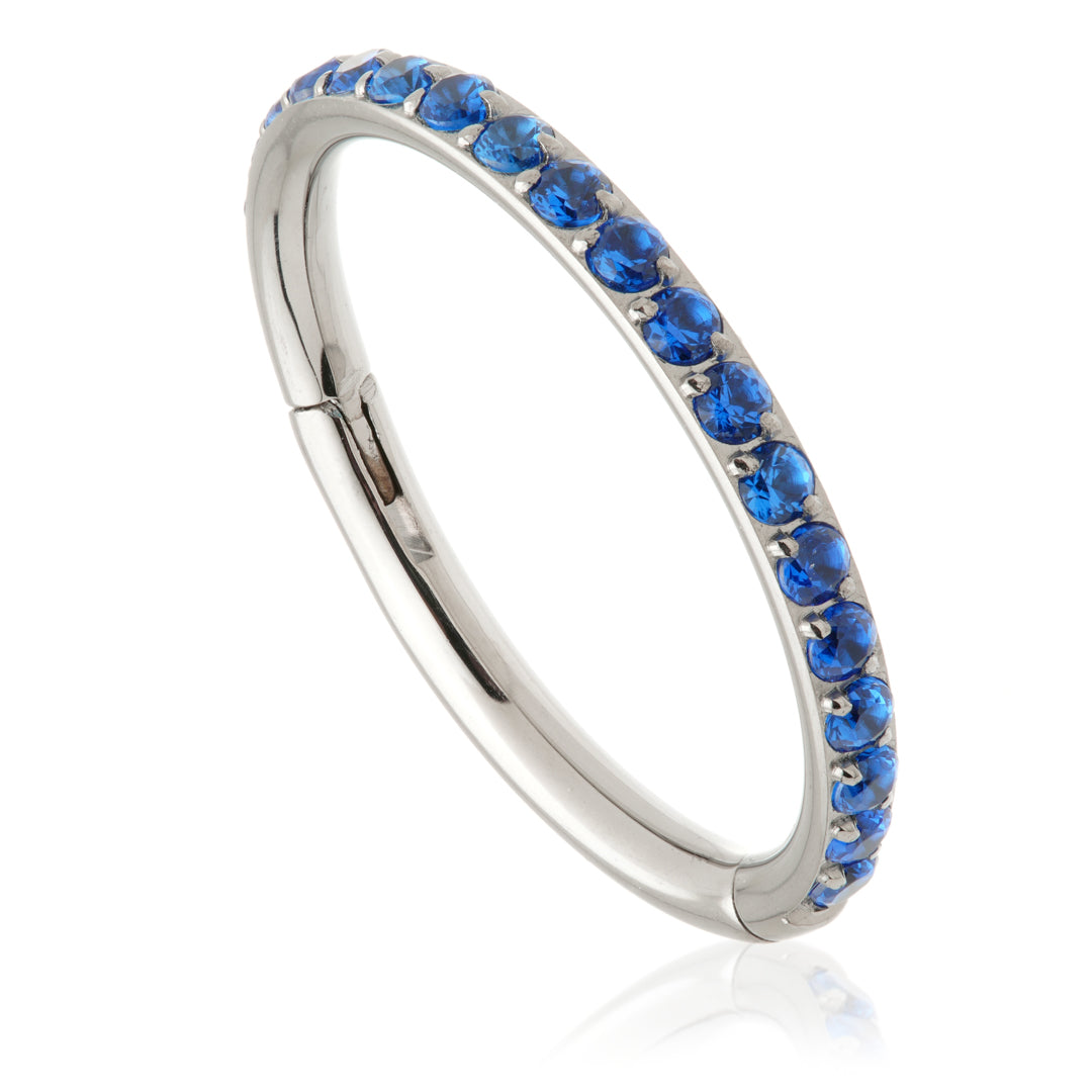 Ti Couture Full Pavé Gems Hinged Ring - 0.8mm