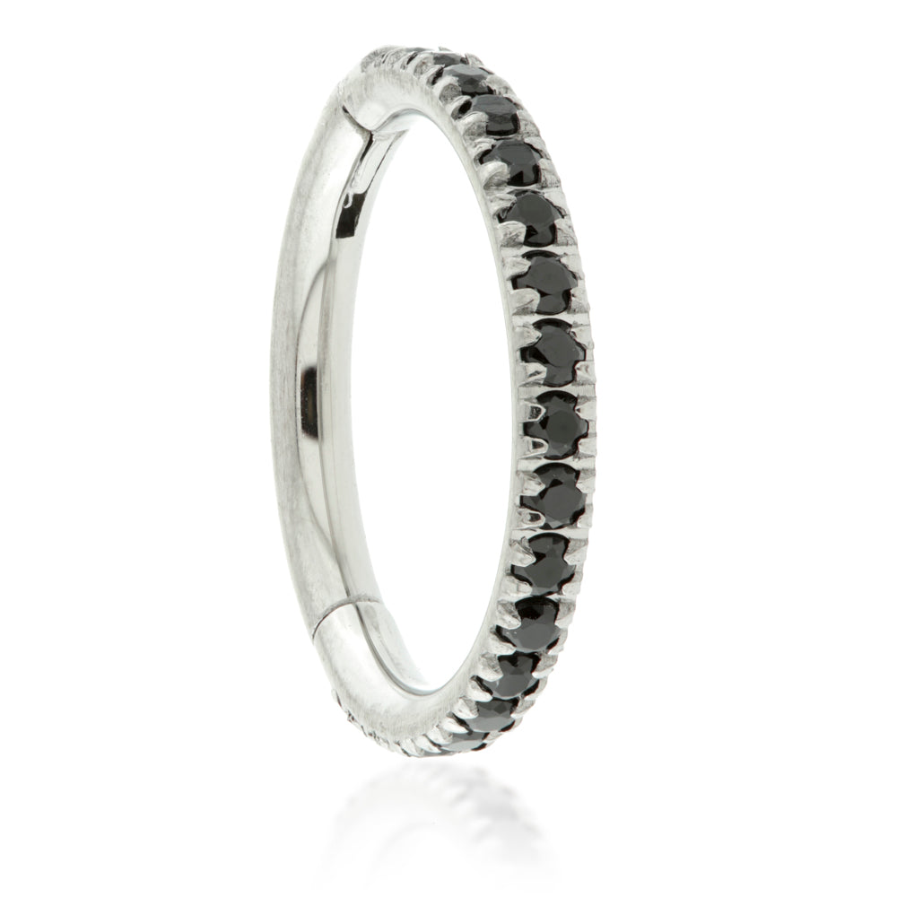 Ti Couture Full Pavé Gems Hinged Ring - 1.2mm