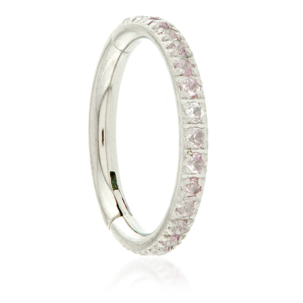 Ti Couture Full Pavé Gems Hinged Ring - 1.2mm
