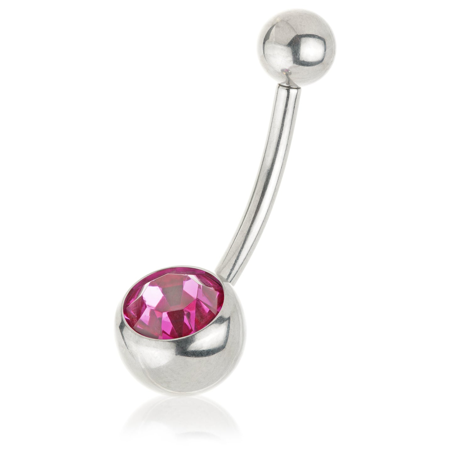 Titanium Internal Jewelled Navel Bar With 0.9mm Thread - UK Made