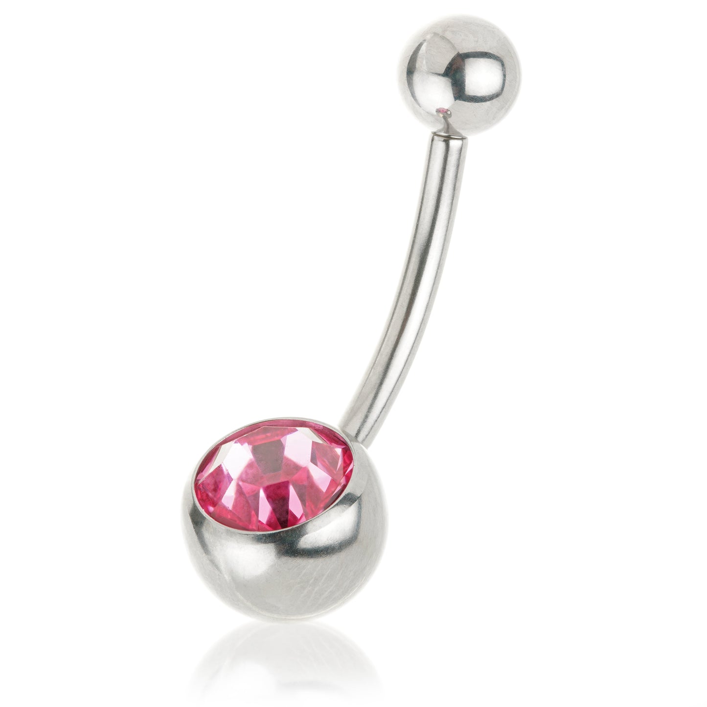 Titanium Internal Jewelled Navel Bar With 0.9mm Thread - UK Made