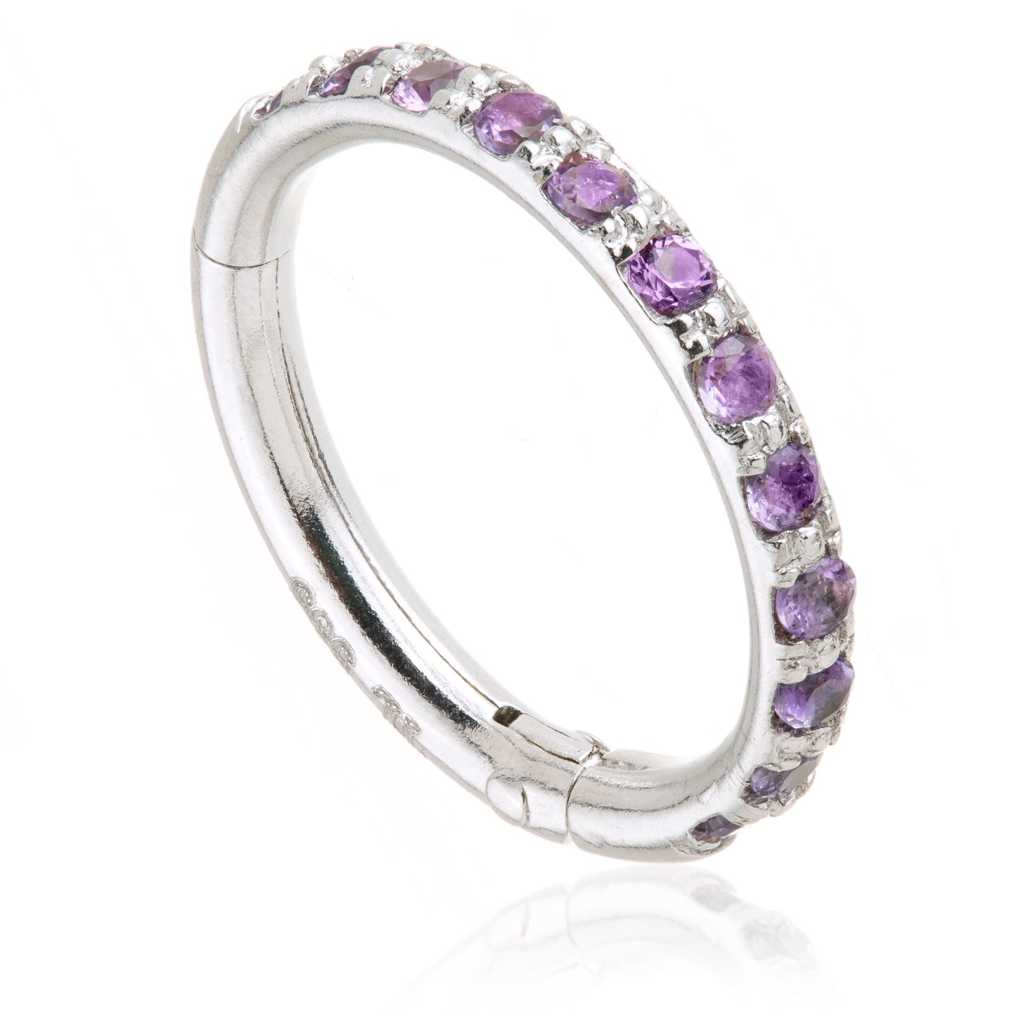 TL- 14ct Gold Full Pave Amethyst Hinge Ring