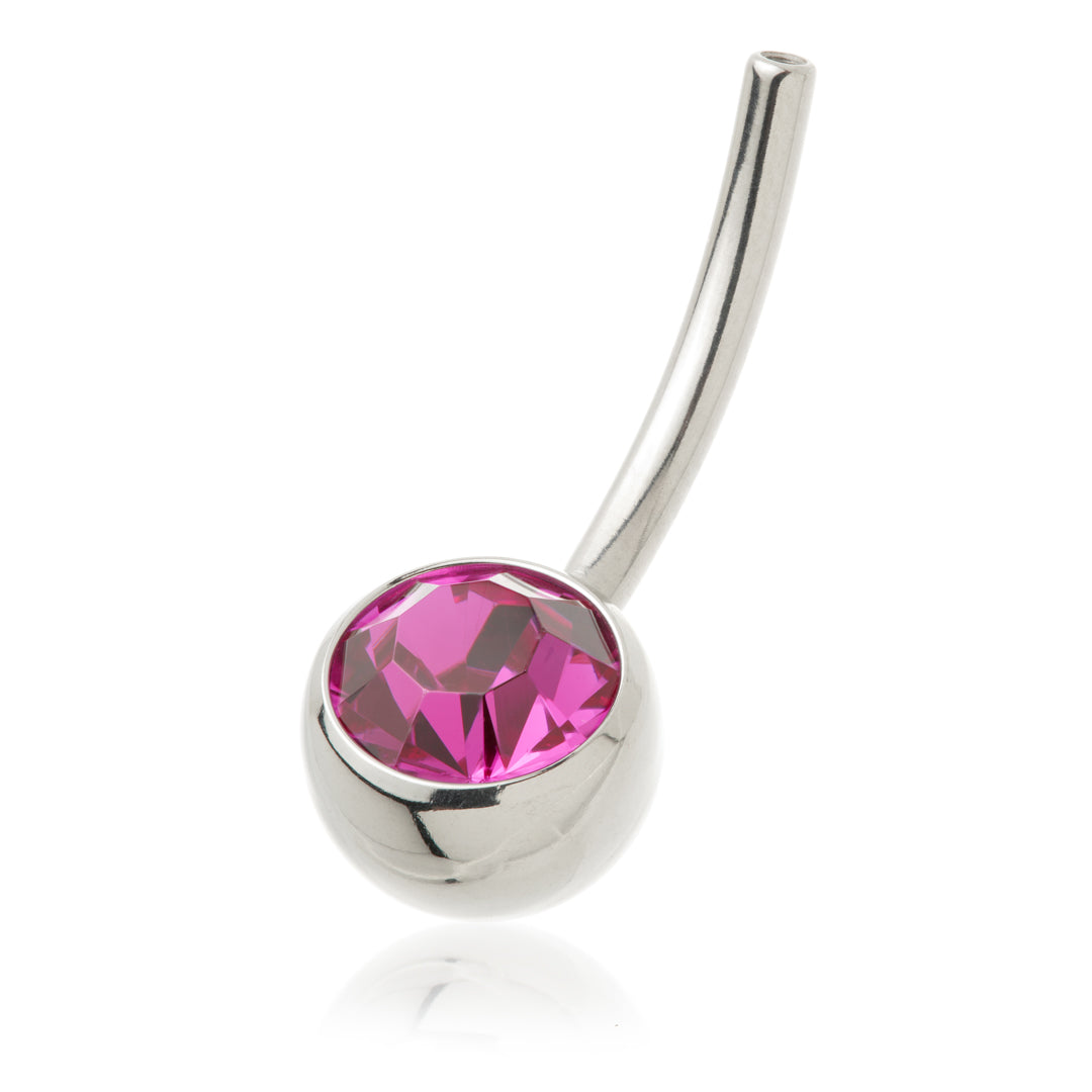 Perryman Titanium Internal Jewelled Navel Bar Stem With 0.9mm Thread - UK Made