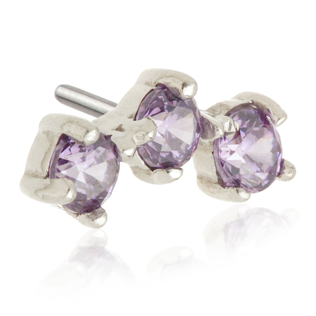 TL - 14ct Gold Triple Gem Pin Attachment