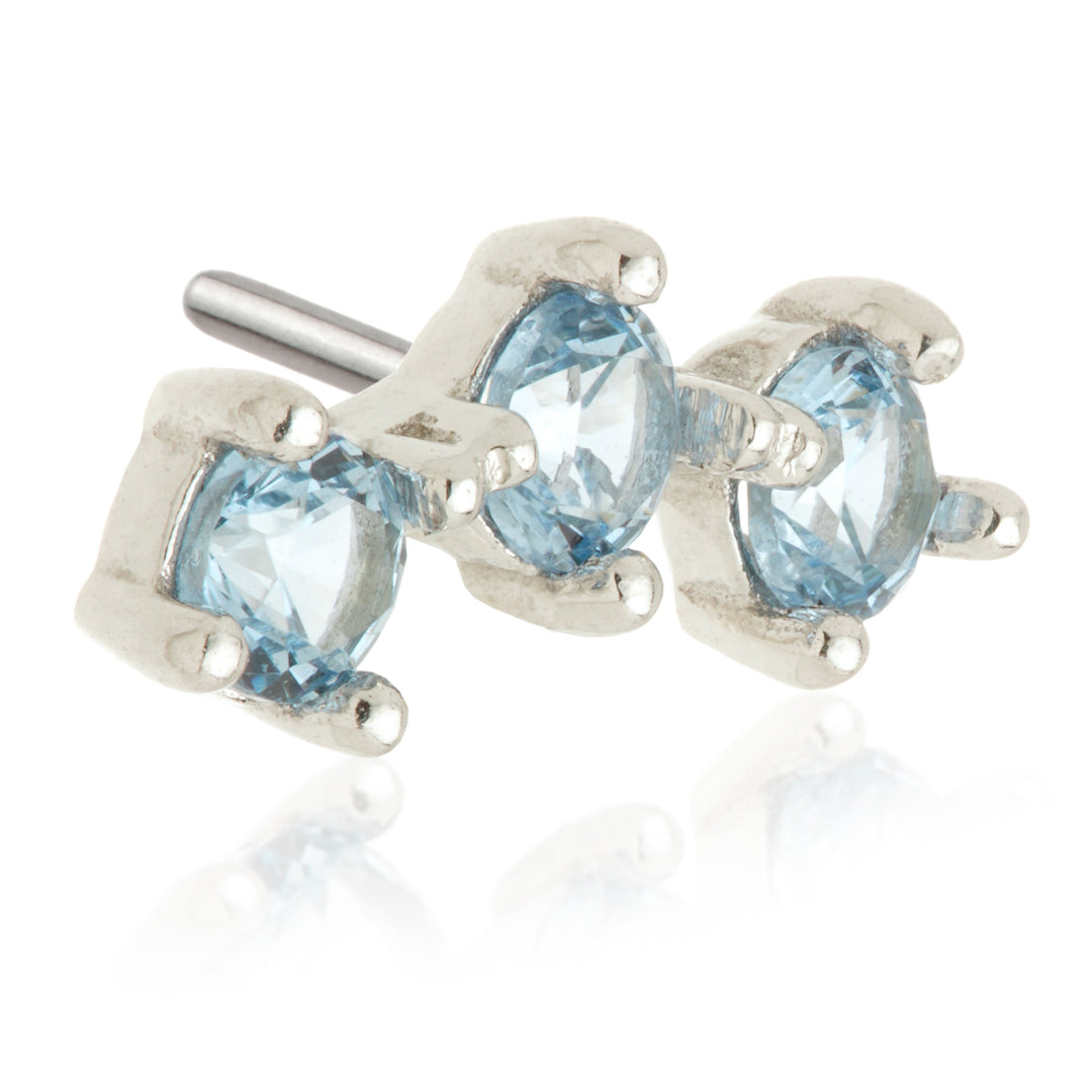 TL - 14ct Gold Triple Gem Pin Attachment