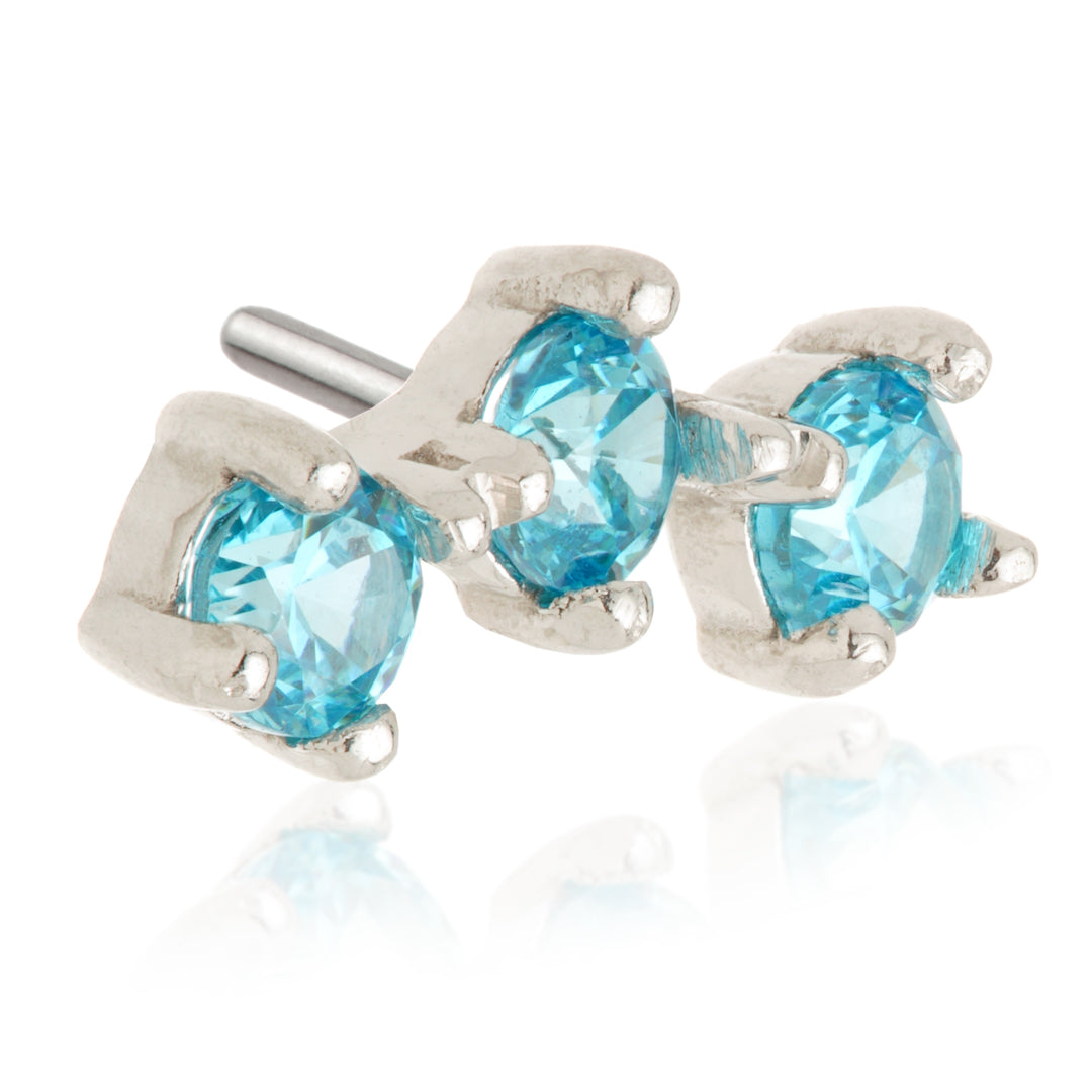 TL - 14ct Gold Triple Gem Pin Attachment