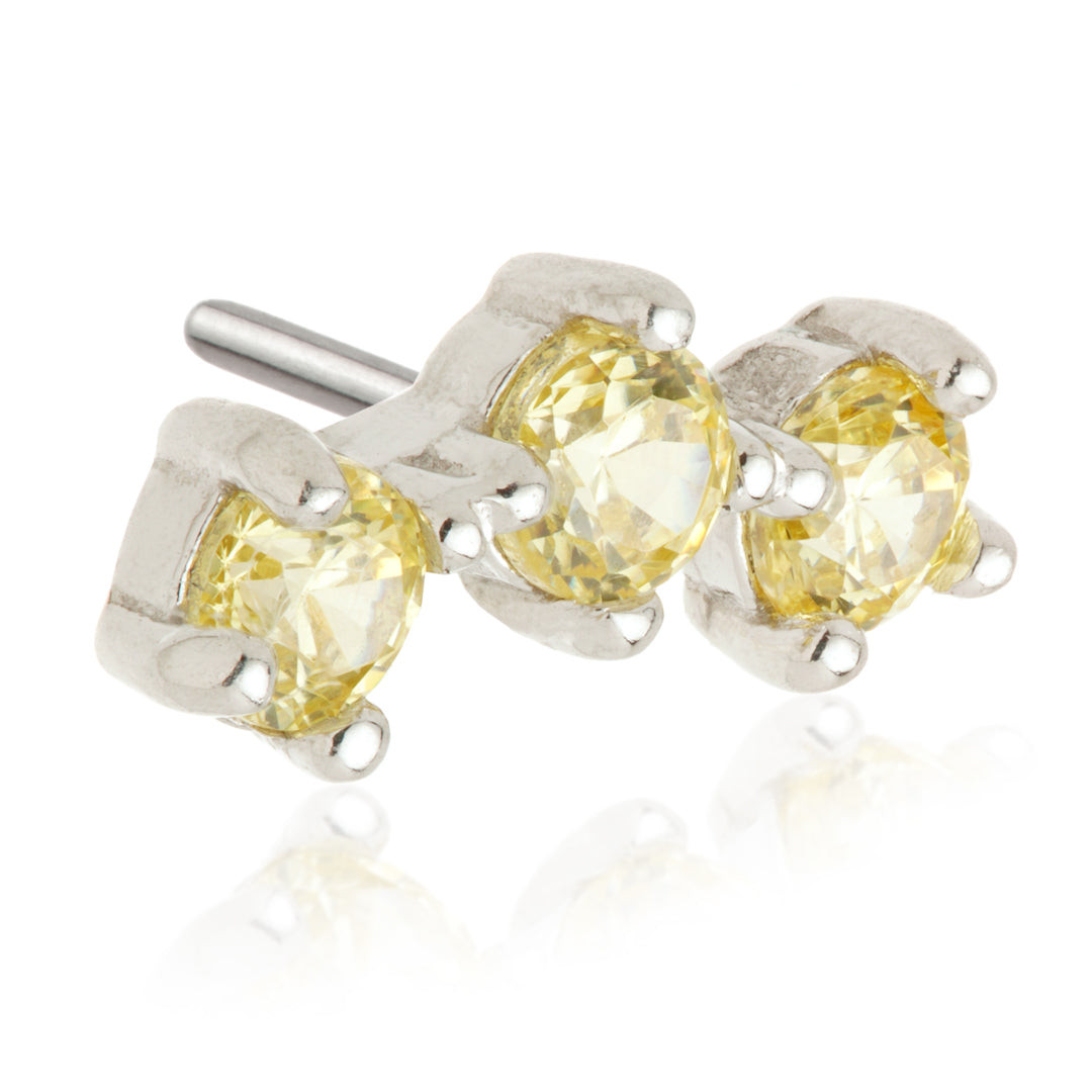 TL - 14ct Gold Triple Gem Pin Attachment