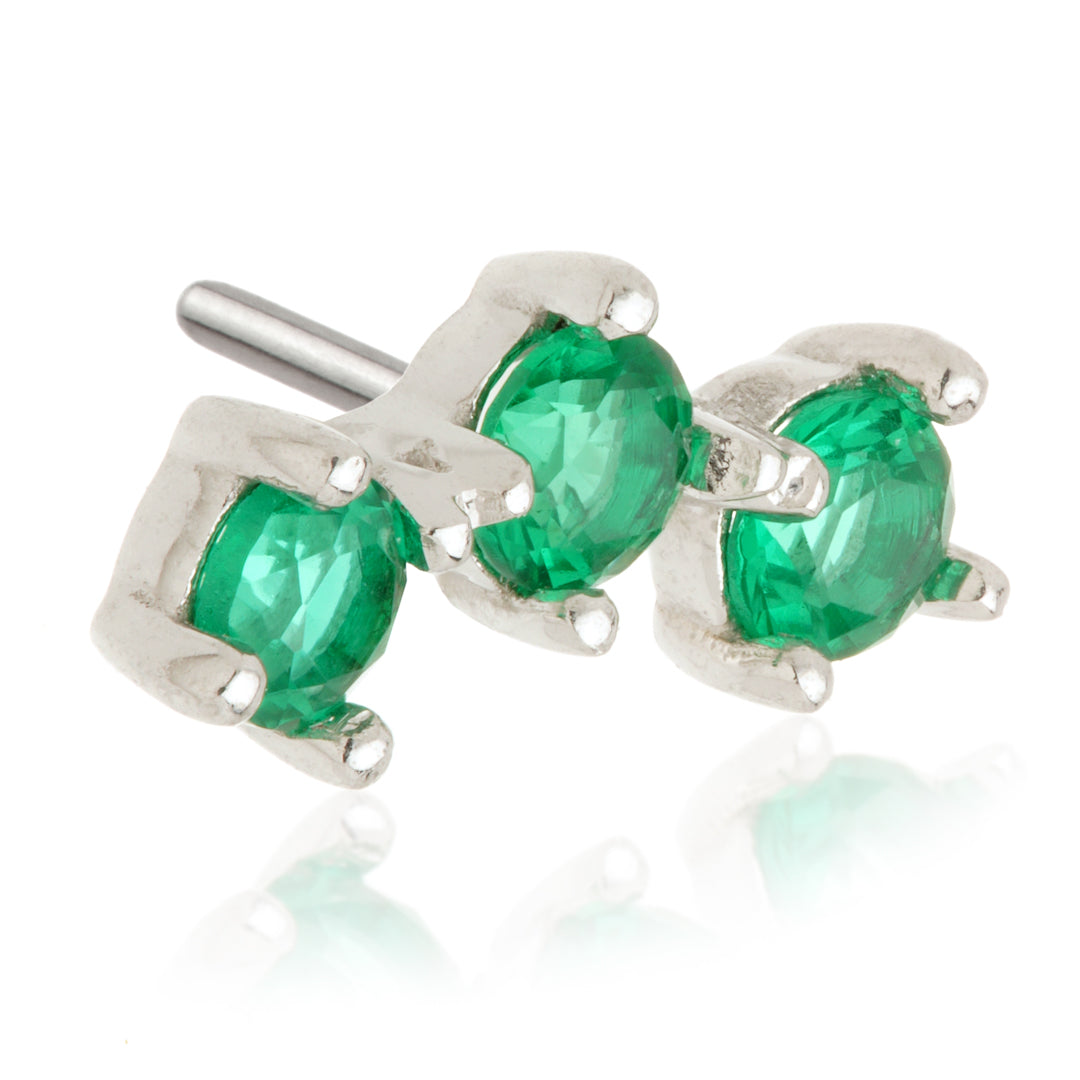 TL - 14ct Gold Triple Gem Pin Attachment
