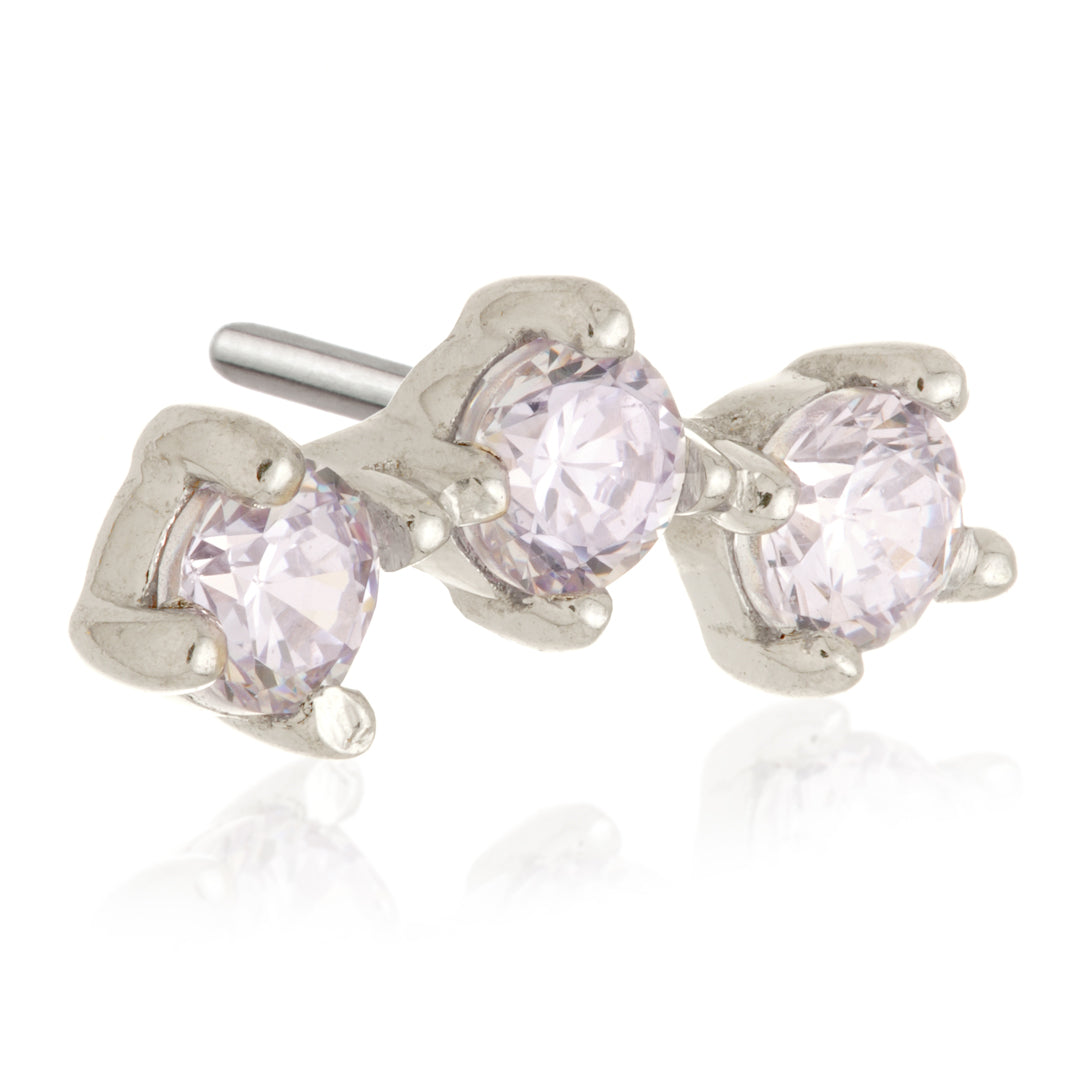 TL - 14ct Gold Triple Gem Pin Attachment