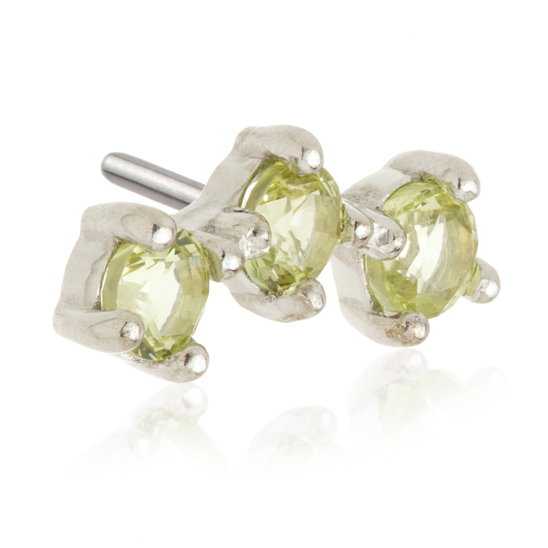 TL - 14ct Gold Triple Gem Pin Attachment