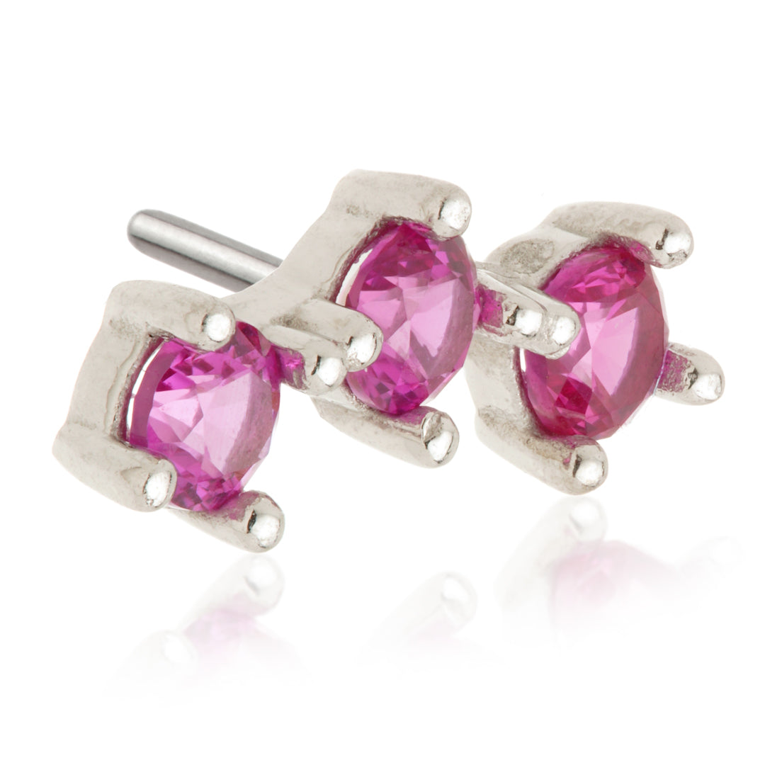 TL - 14ct Gold Triple Gem Pin Attachment
