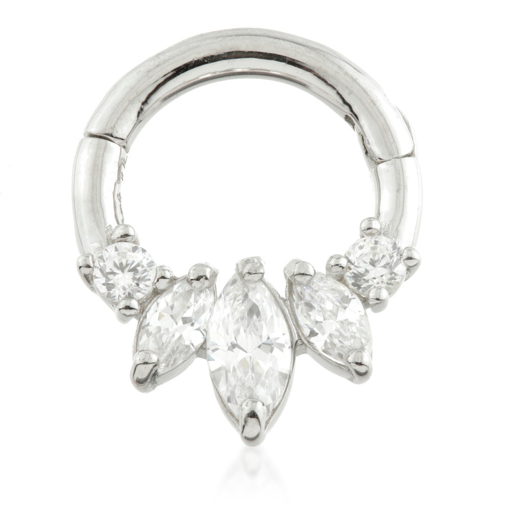 TL - Gold Triple Marquise Hinge Daith Ring