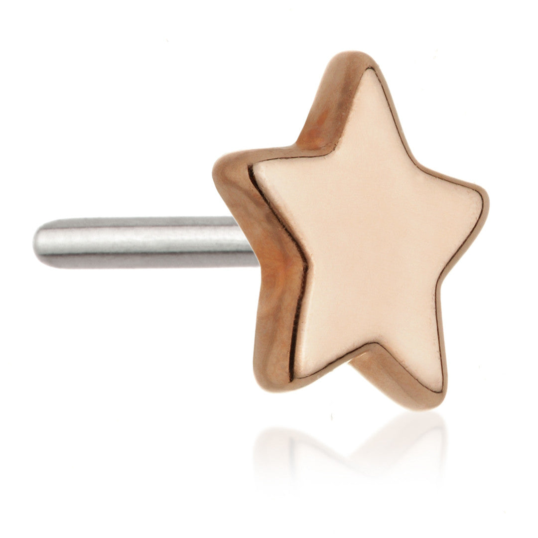 TL - 14ct Threadless Gold Star Pin Attachment