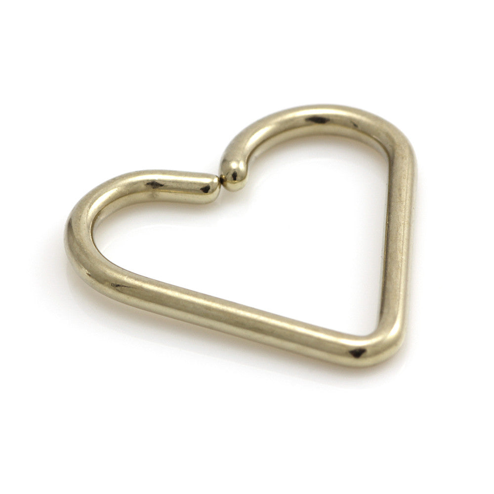 Zircon Gold Steel Heart Ring