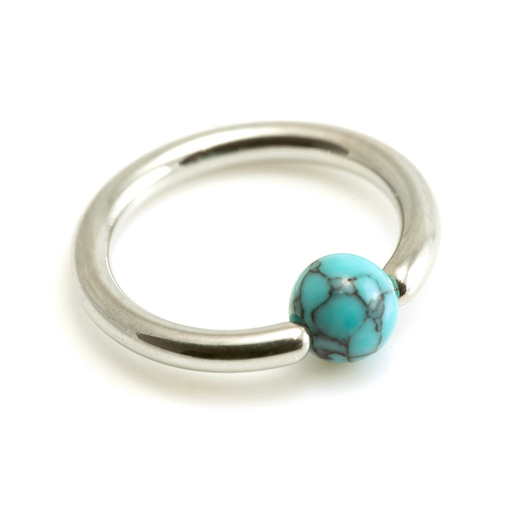 Turquoise bead in Steel BCR-1.2-10-4