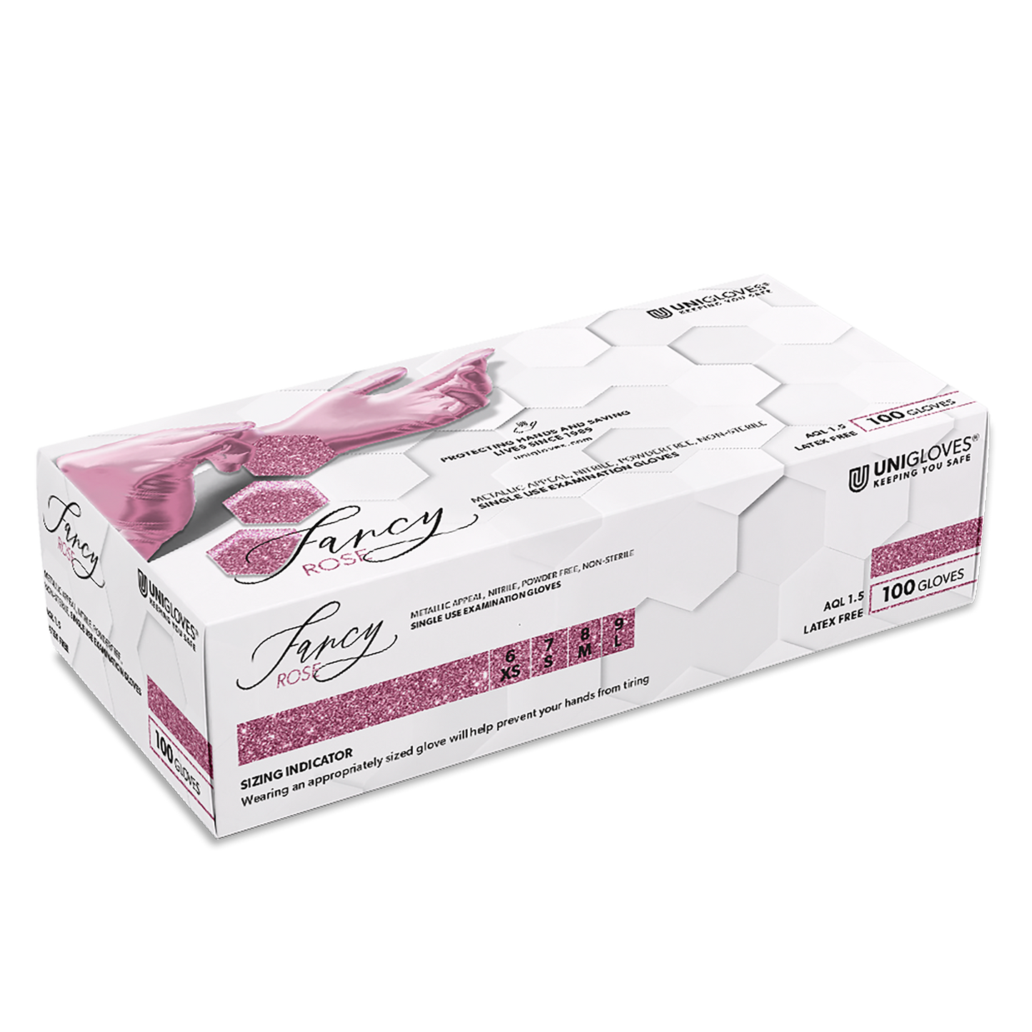 Fancy Rose Powder Free Nitrile Gloves (Pack of 100)