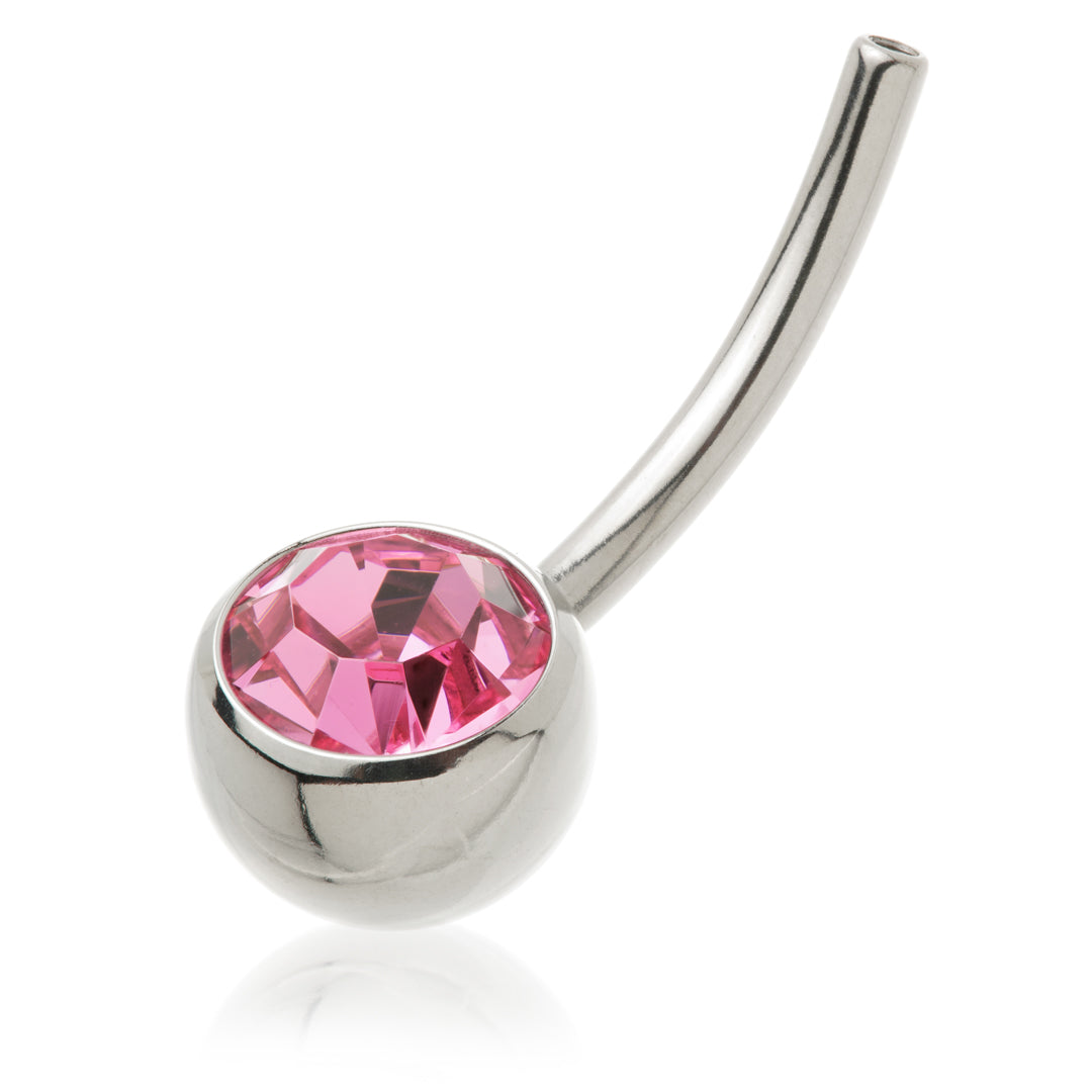 Perryman Titanium Internal Jewelled Navel Bar Stem With 0.9mm Thread - UK Made